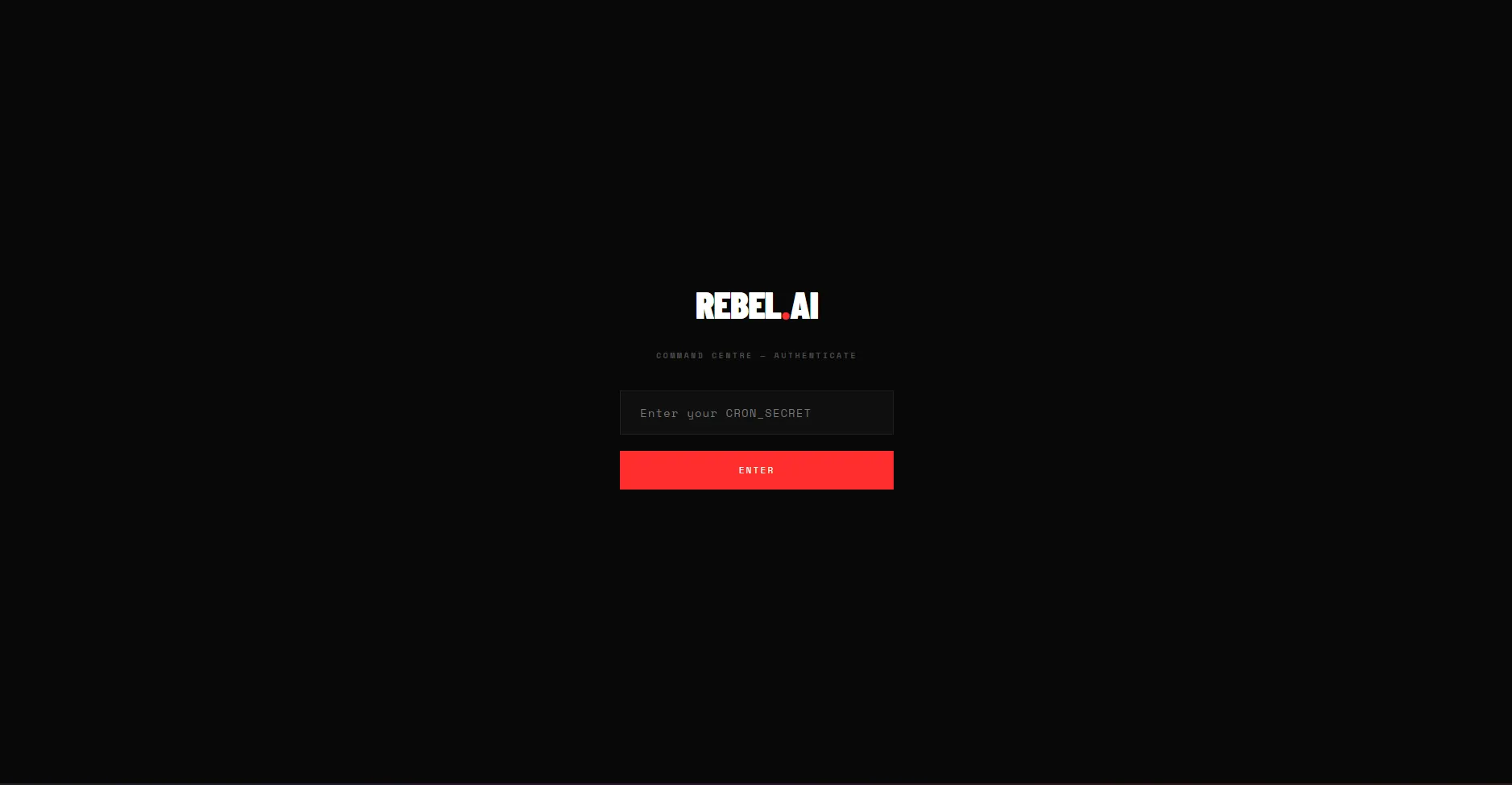 REBEL.AI — command centre authentication