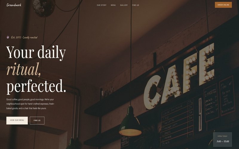 Neighbourhood Café template preview